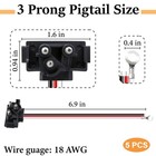 5 Pcs 3 Wire Plug Truck Trailer Light Plug  3 Prong Pigtail 5
