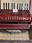 Amazing Vintage Small Super Stradella Italia Accordion Red  With Original Case 