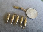 Lot Of 6 Vintage Gold Tone Metal Screw Barrel Necklace Clasps 16x3 5mm