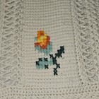 Vintage Handmade Crochet Floral Fringed Bed Throw Blanket 56 X 49 White