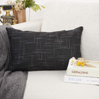 Solid Color Oblong Rectangle Decorative Cotton Linen Throw Pillow Case Cushion C