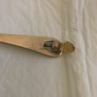 Antique American Coin Silver Plated Master Salt Spoon Shovel Epns Jeweled 