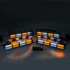 4pcs Emergency Dash Strobe Light Amber White Safety Warning Hazard Windshield
