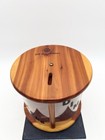 Vintage Gulf Shores Alabama Wooden Rotating Coin Bank Nickels Dimes Quarters