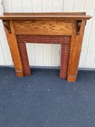 65926   Oak Fireplace Mantle With Brick Face Applied