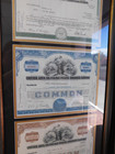 Framed Railroad Stock Certificates  2  rare 