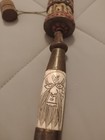 Vintage Tibetan Buddhist Prayer Wheel 10    Carved    Brass Turquoise   Coral