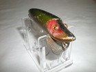 Vintage Heddon Baby Vamp Wood - L-rig Hw  Glass Eyes  Green Scale - Good Cond 