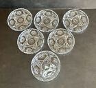 6 Vtg Anchor Hocking Glass Coasters Early American Star Of David