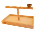 Deluxe Wide Tabletop Nu Perch  with Bowl  For Medium To Large Parrots