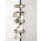 4 Tier Steel Tension Pole Shower Caddy W  3 Baskets   Soap Tray Shelf Bronze