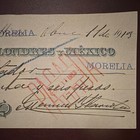 Banco De Londres Y Mexico Check draft Morelia 1919 W  5c Mexico 1913-1914 Stamps