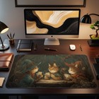 Mtg Playmat   Wizard Cats Playing Cards Themed Playmat   Unofficial Mtg Playmat
