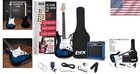 Electric Guitar Kit Bundle With 20w Amp Accessories Pick Tuner Beginner Blue