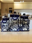 Talavera Canister Set Of 3   Hand-painted Mexican Pottery Jars