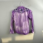 Cowgirl Hardware Girls Western Snap Shirt Purple L Embroidered 100  Cotton