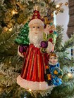 Vintage Old World Christmas Victorian Santa Ornament   Bright  Colorful  Minty 
