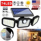2 Pack Led Motion Sensor Solar Lights  outdoor Ip65 Waterproof Security Lamp
