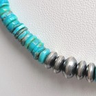 Southwestern navajo Style Turquoise   Desert Pearl 925 Sterling Silver Necklace