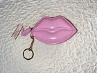 Victoria s Secret Pink Pucker Lips  Coin Purse Gold Zip Keychain Retired  Nwt