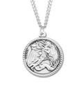 925 Sterling Silver Saint Michael Pendant Medal Necklace With Chain   Box