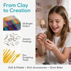 Polymer Clay 50 Colors Oven Bake Modeling Clay Kit With Jewelry Tools