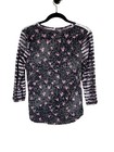 Colorful Cat Print Top Black S Black Whimsical Skater Boho Indie Preppy Chic