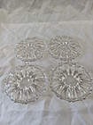4 Crystal Glass Coasters ashtray trinket Unbranded 4 Inch Sun Ray Design Vintage