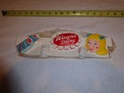 Antique Original Nos Wayne Dairy W  Blond Woman Drinking Milk 12  Plastic Sign 