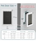 Eillion3-flap Dog pet Door For Wall  Steel Frame And Telescoping Tunnel  Size M