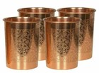 Handmade 100  Pure Embossed Copper Glass Ayurvedic Health Benefits  300ml
