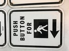 Pedestrian Push Button Crosswalk Traffic Signal Street Sign Enamel Steel  