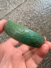 Excellent Tibetan Turquoise Hand Carved  taotle Motif  Bangle Bracelet    