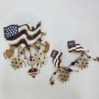 Lunch   The Ritz Latr 2go Flag 4th Earrings   Brooch Pendent Set Mom  Baseball