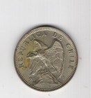 Chile 1927 Silver Coin 1 Peso 0 5