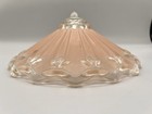 Vintage Art Deco Pink Glass Shade For Ceiling Fixture 3 Holes 10    Scalloped Edge