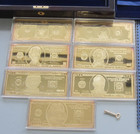 Partial Set Of 7 Washington Mint Silver Bar Bills   Ea  Bar 4ozt 999 Fine W case