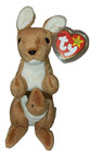 Ty Beanie Baby        Pouch The Kangaroo  7 Inch  New Mwmts Plush Stuffed Animal Toy