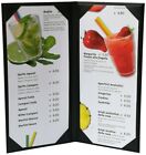 4-pack Restaurant Menu Covers     4 75x11  Padded  Double-sided  Durable  black 