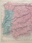 1871 Spain   Portugal Fully Hand Coloured Original Antique Map By Joshua Archer