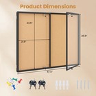 47 5    X 35 5    Enclosed Bulletin Board W aluminum Frame  Felt Surface For School