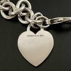 Vintage Tiffany   Co Sterling Silver Heart Tag Rolo Chain Bracelet 7   