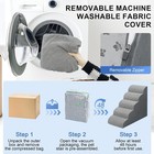 5-step Dog Stairs Ramp  Non-slip Pet Steps For Small Dogs   Cats  Grey