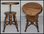 Antique Schuerman Adjustable Maple Piano Organ Stool W Glass Ball Claw Feet
