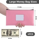 4 Pack Bank Deposit Bags With Zipper  Pu Leather  11 X 6 In  Light Colors