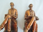 Vintage Bronze  Copper  Abraham Lincoln  Bookends  8 25 