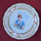 1912 Art Nouveau Calendar Plate   Advertising  Portrait Woman At A Ship s Wheel