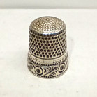 Antique Stern Bros    Co  Sterling Silver Thimble  Engraved  mother  C1890s Sz 9