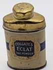 Antique Colgate s Eclat Sample Size Talc Talcum Powder Tin Litho Can Drug Store