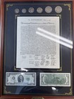 Framed Declaration Of Independence With 1976 Currency